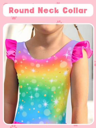 Image of Toddler Girls One Piece Ruffle Swimsuit Mermaid Bathing Suit 2-7Y