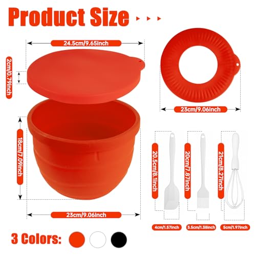 Silicone Bowl Liner for KitchenAid Tilt-Head 5QT Mixers,Odourless,Thicker, Cold/Heat-Resistant & Non-Stick, Easy Clean, Fits 5 Quart Mixing Bowl, Set of 3 with Lids — view 2