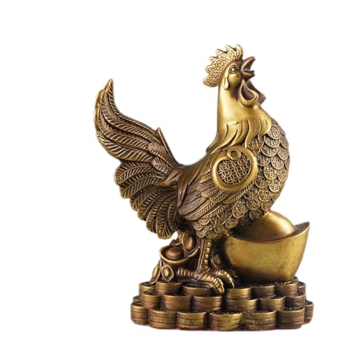 LL-12800519 FENGSHUI 铜公鸡雄鸡黄铜摆件 Durable Brass, Feng Shui Decor for Any Occasion.办公室客厅桌面装饰品宴会送礼铜摆饰