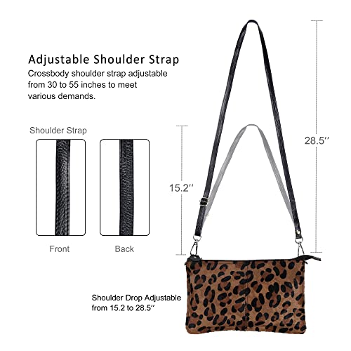 Image of befen Genuine Leather Wristlet Clutch Wallet Purses Small Crossbody Bags for Women with RFID Blocking Card Slots