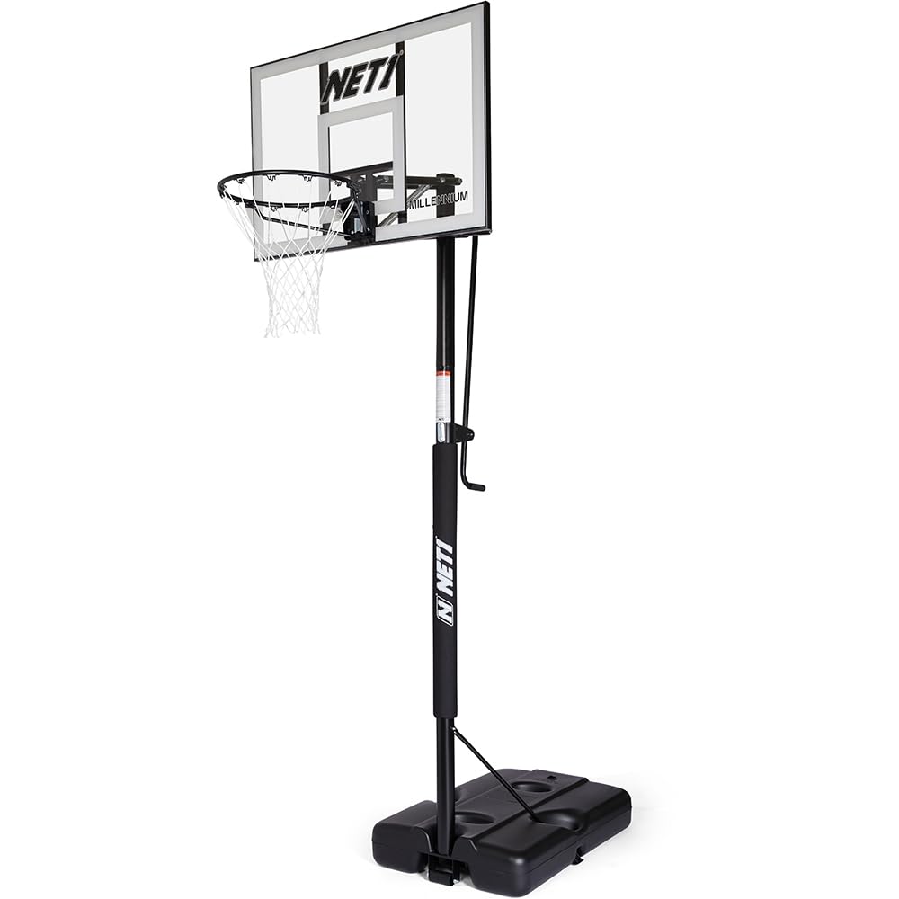 Premium Height Adjustable Full-Size Regulation Portable Basketball Backboard System For Adults | Ultra Durable 18" Solid Steel Hoop | Padded Pole