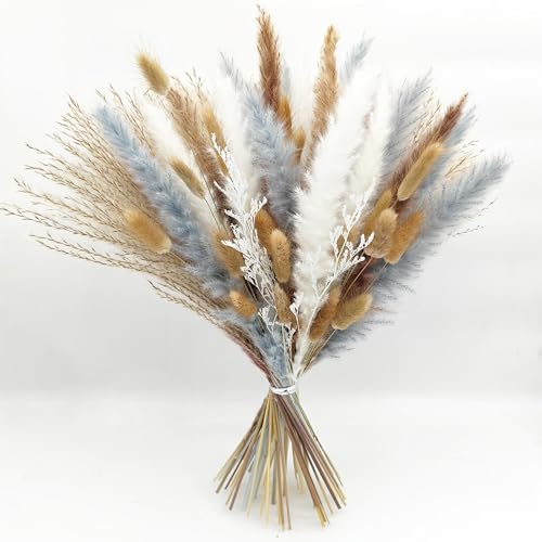 Natural Dried Flower Bouquet - 17" Boho Style Mixed Pampas