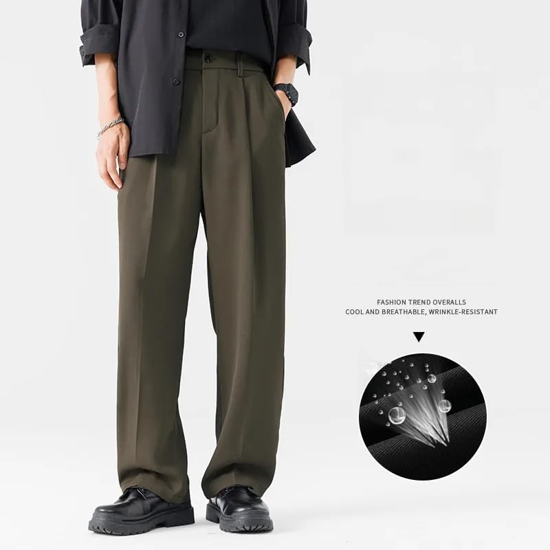 Summer Thin Suit Trousers Men's Loose Straight Casual Pants4