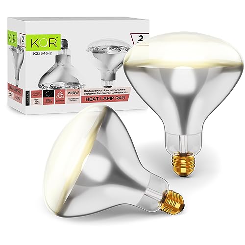Kor K22546 250R40/1 250-Watt, Incandescent R40 Reflector, Clear Head Lamp, Heat Flood Lamp Light Bulb thumb #6