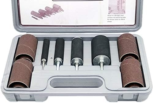 20 Piece Drum Sanding Kit with 4 Sanding Drums and 16 Drum Sanding Sleeves for Sanding Contours For Drill Press, Hand Drill or Flexible Shaft