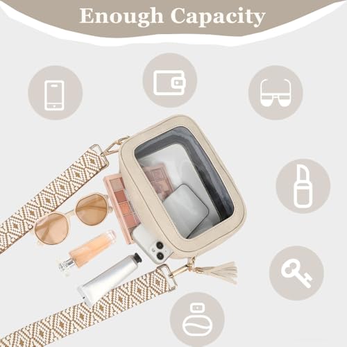 FAIME Clear Bag for Stadium Events Cute Clear Purses for Women Crossbody Transpartent Bag with Guitar Strap4