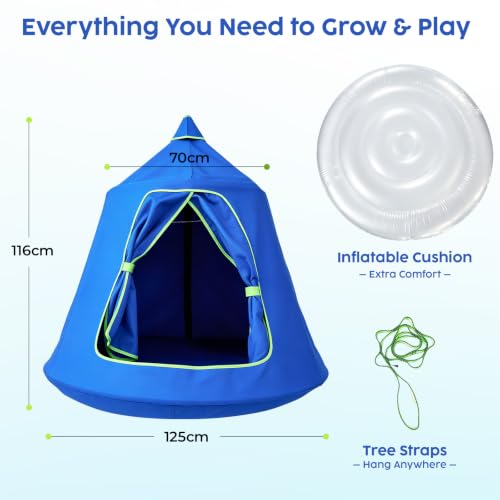 SELFLA Sensory Tent Swing with Stand, Tent Swing Set, Seneory Swing, Blue by SELFLA - Used condition - Image 6