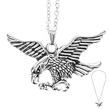 UPKOCH Collar Colgante de Águila para Hombre Cadena de Metal Plateada Collares de Cadena Inoxidable Joyería Masculina Vintage para Uso Diario y Ocasión Especial