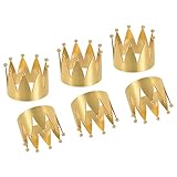 uxcell Metal Napkin Rings Set of 6, Crown Shape Napkin Ring Holder Buckle for Dining Table Decorations Wedding Birthday Holiday Party, Gold Tone