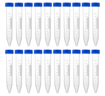 HUAZIZ 40 stuks proefbuisjes 5ML met blauwe deksel, kunststof cryobuisjes reageerbuis kunststof