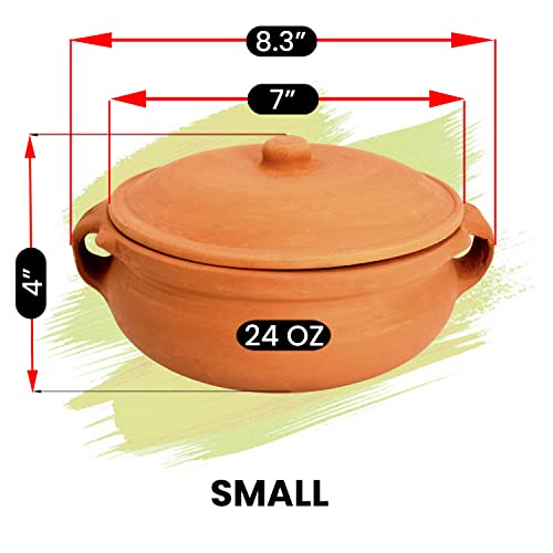 Ancient Cookware, Indian Clay Curry Pot, Small, 7 Inch, 24 Ounces #TOP3