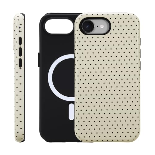 Coque iPhone 16e de qualité supérieure double couche et finition à pois