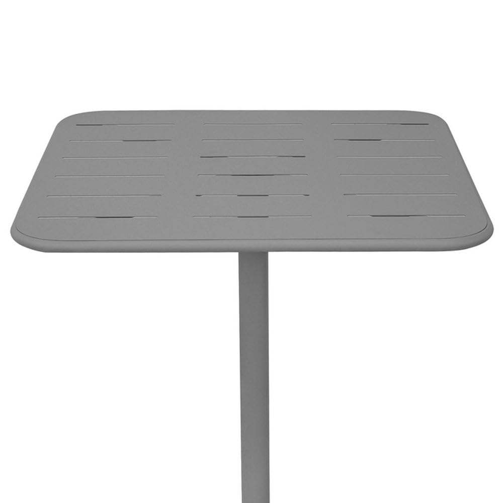 LOLAhome Mesa jardín Pankow laminada diseño Bar con pie de Pedestal de Metal Gris de 60x72 cm