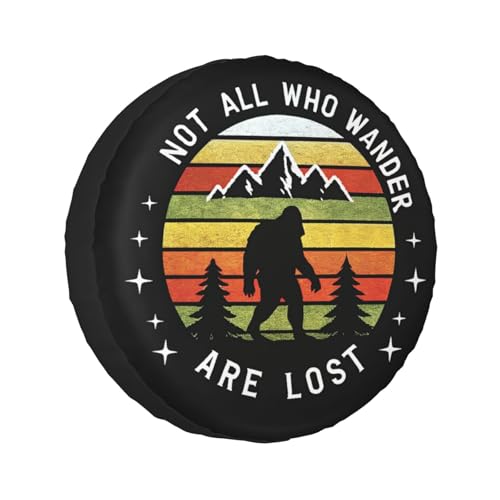 Image of Camping Mountain Spare Tire Cover, Not All Those Who Wander are Lost Wheel Protectors Covers Universal Fit for SUV Truck Rv Trailer Camper Travel Accessories 14 inch