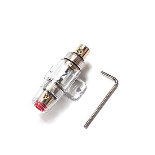 60A Inline Agu Fuse Holder Fits For 4 8 10 Gauge Wire Including 2 Pcs 60A Fuse 1Pc Hex Key Wrench #TOP1