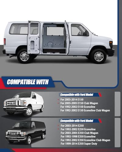 Right Side Door Latch w/Cable Compatible with 1992-2014 Ford E150 E250 E350 Econoline Van Rear Upper Passenger Latch Replaces AC2Z-15264A26-B