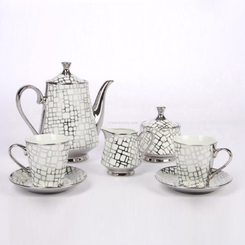Buy Devnow Porcelain Espaneol Tea Set, Set of 17 Online at Low Prices