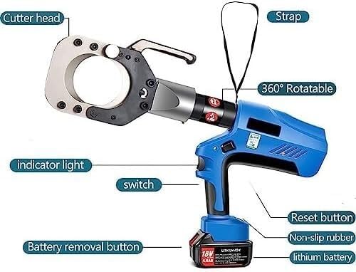 Elektryczne hydrauliczne szczypce do zaciskania, hydrauliczne obcinaki do kabli, przecinaki do drutu, elektryczne grzechotkowe obcinaki do kabli 120KN z wyświetlaczem LED