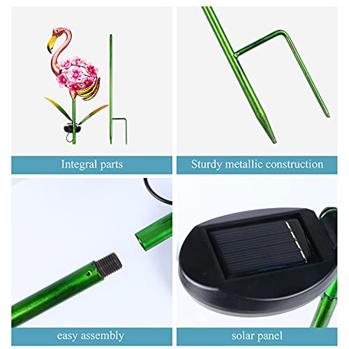 Afirst Solar Decorative Garden Stakes Lights - Outdoor Flamingo Solar Garden Stakes Landscape Pathway Lighting Metal Decor Lights, Waterproof Led Lights For Pathway Yard Decoration #TOP3