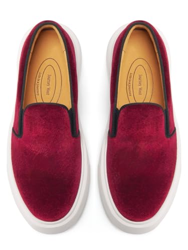Image of Journey West Women's Fashion Velvet Sneakers with Embroidery Comfortable Slip-On Work Shoes for Women