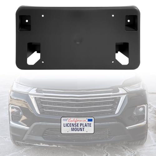 TDEBSSY Black License Plate Frame Holder Compatible with Chevrolet Traverse 2018-2023, ABS Front License Plate Mount Bracket(1 Pack),Weather Proof, Including Screws,Replaces OEM# 84282822 & GM1068196