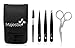 Produktbild oboí pro péi o sada, 3dílná sada Pinzet sada, zakivené ulechtilá ocel  nky, Spirálový Kartá/Mascara pro oboí ttec s erným pouzdrem od Majestik +, oboí sada pro dámy a pány