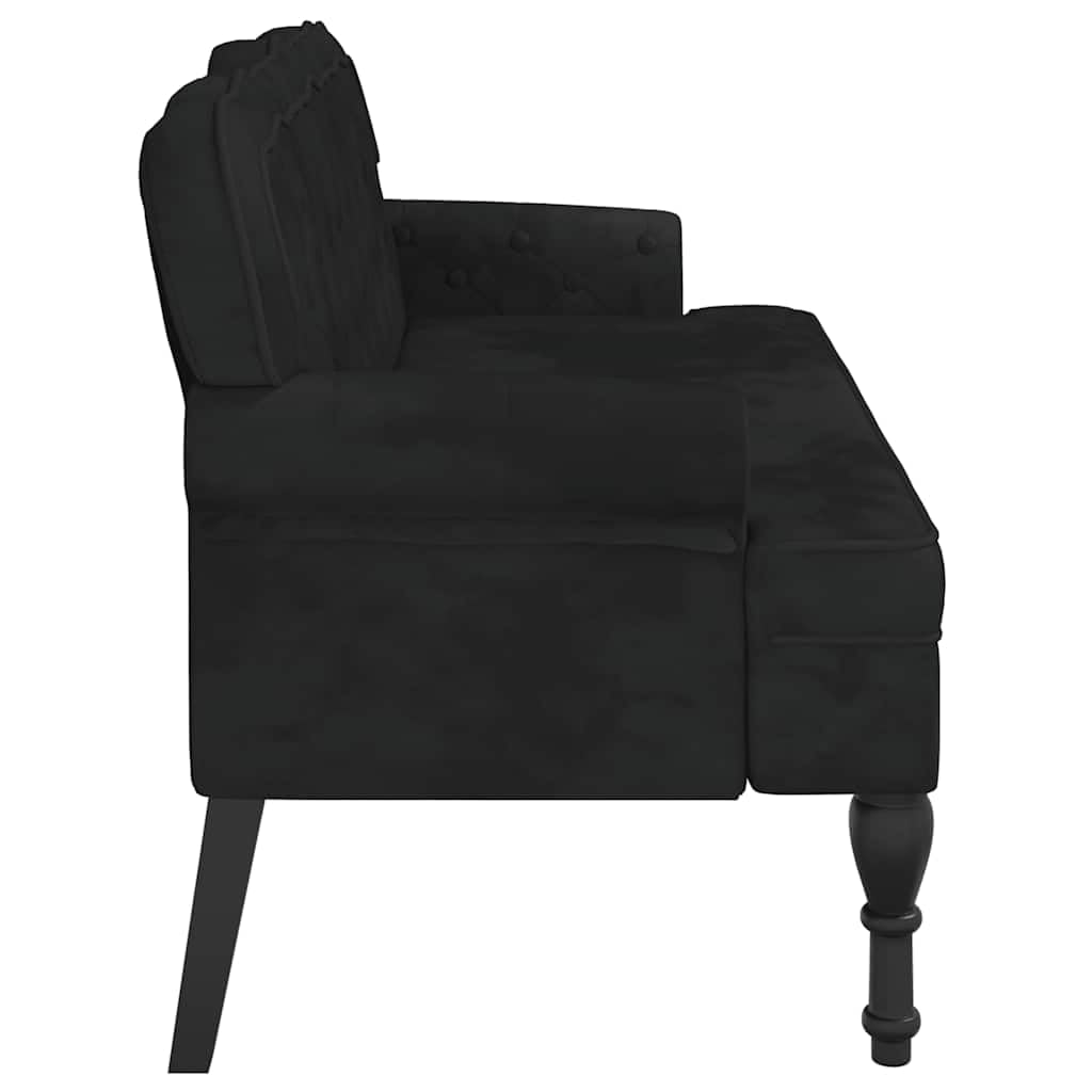 vidaXL Panca con Schienale Nera 119,5x64,5x75 cm in Velluto