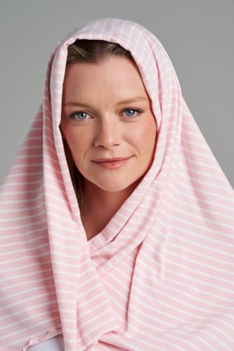 Image of Coolibar Women's Savannah Sun Blanket - UPF 50+ Sun Protection - Coco Plum in Soft Pink /White Stripe