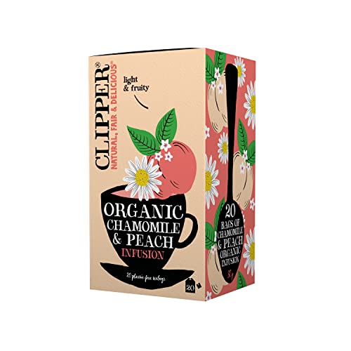 Clipper Tea Organic Chamomile And Peach Tea, 1 Pack, 20 Unbleached Tea Bags #TOP12