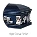Titan Casket Veteran Select Steel Casket (Air Force) Handcrafted Funeral Casket - Dark Blue with Dark Blue, Silver-Lined Interior & Air Force Head Panel