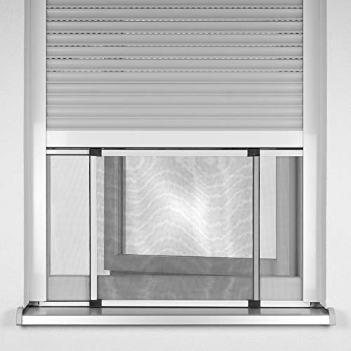 Ventanara® Insektenschutz Schiebe Fenster Fliegengitter Mückenschutz (50 x 75 cm, Weiß)
