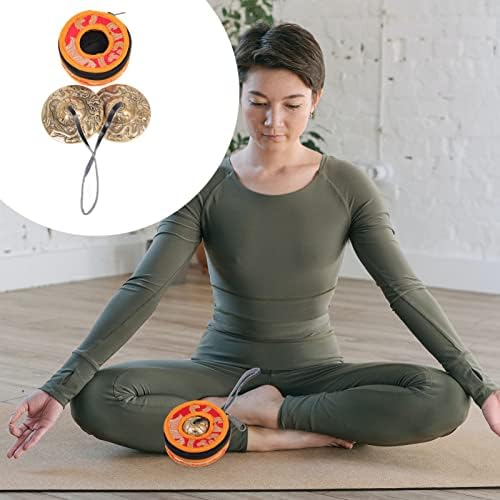 MILISTEN Meditation Chime Meditation Cymbal Bell Tibetan Tingsha Cymbals Practical Yoga Cymbal Bell with Storage Bag for Healing and Mindfulness Meditation Bell