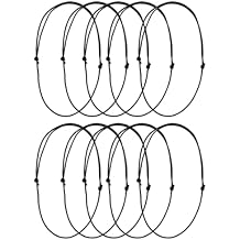 10 Pack Leather Ropes, Leather Necklaces, Black Cords with Slip Knots, Jewelry Making Supplies, Choker Strings, 2.0mm