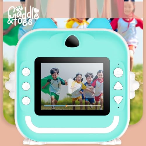 Image of CADDLE & TOES Instant Print Camera for Adults,Teens, Kids - 1080P HD, 48MP, 3 Rolls Print Paper, Fun Filters, Video Capture,Games (Blue)