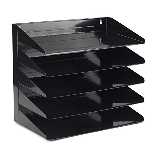 Avery 605SBLK Briefablage (aus Stahl, 5 Etagen, B 380 x T 230 x H 335 mm) schwarz