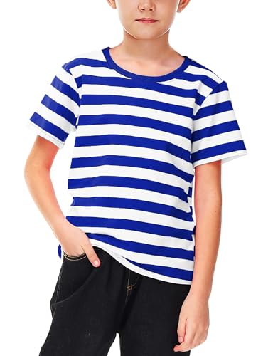Image of Deerose Kids Striped Shirts Short Sleeve Boy Girls July 4th Patriotic Tee Top 3-14 Years