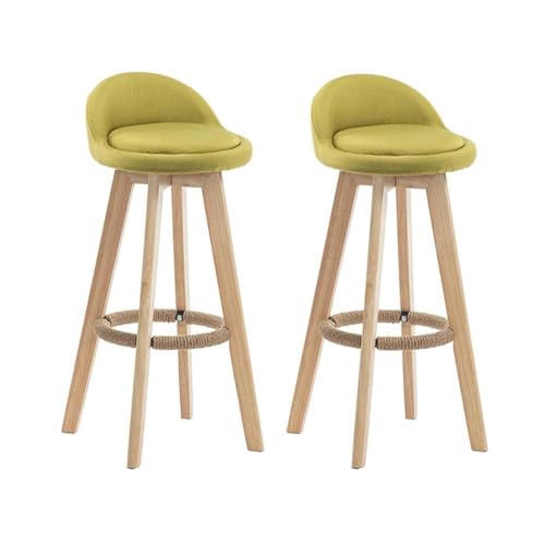 Taburetes de bar de madera con respaldo y reposapiés, elegantes sillas de cocina para comedor y mostrador de pub, acabado marrón