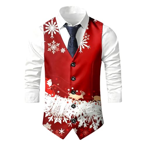 Gilet imprimé festif et sans manches pour homme veste polaire d hiver