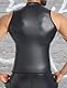Ausing Kurzarm Leder für Herren Kunstleder Slim Fit Ärmellos Latex T-Shirt Top mit Halb Kragen Shirts Muskeltop Party-Outfit Wetlook Tanzparty Kostüm Rave Party Schwarz S