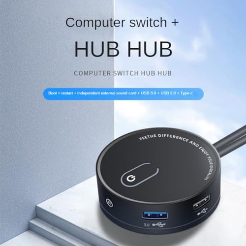 Interruptor de computadora de escritorio con botón de alimentación externa y USB 3.0 universal 3