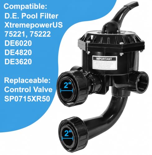 XtremepowerUS Replacement Side Mount Valve Control 7 Valve Multiport & Sand Filter Backwash Valve DE Filter 2 Inch Ports Compatible for SP0715XR50 by XtremepowerUS - Used condition - Image 2