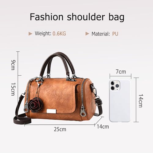 Bolso tote retro para mujer con charm floral vintage miniatura 3