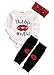 3 PC Newborn Infant Baby Boy Girl Daddy’s Red Lips Dot Headband Romper Outfits (0-3 Months)