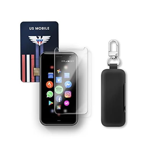 Palm Power Bundle Phone PVG100 (Unlocked Phone) 32GB Memory and 12MP Camera + Qmadix 2500mAh Keychain Battery + Tempered Screen Protector + US Mobile SIM Card