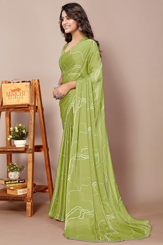 Image of MIRCHI FASHION Women's Ready to Wear 1 Minute Drape Chiffon Printed Saree with Blouse Piece