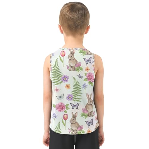 J JOYSAY Rabbit Flower Butterfly Boys Tank Top Sleeveless Muscle Shirts Quick Dry Sport Workout Active Kids T-Shirts 3-15T3