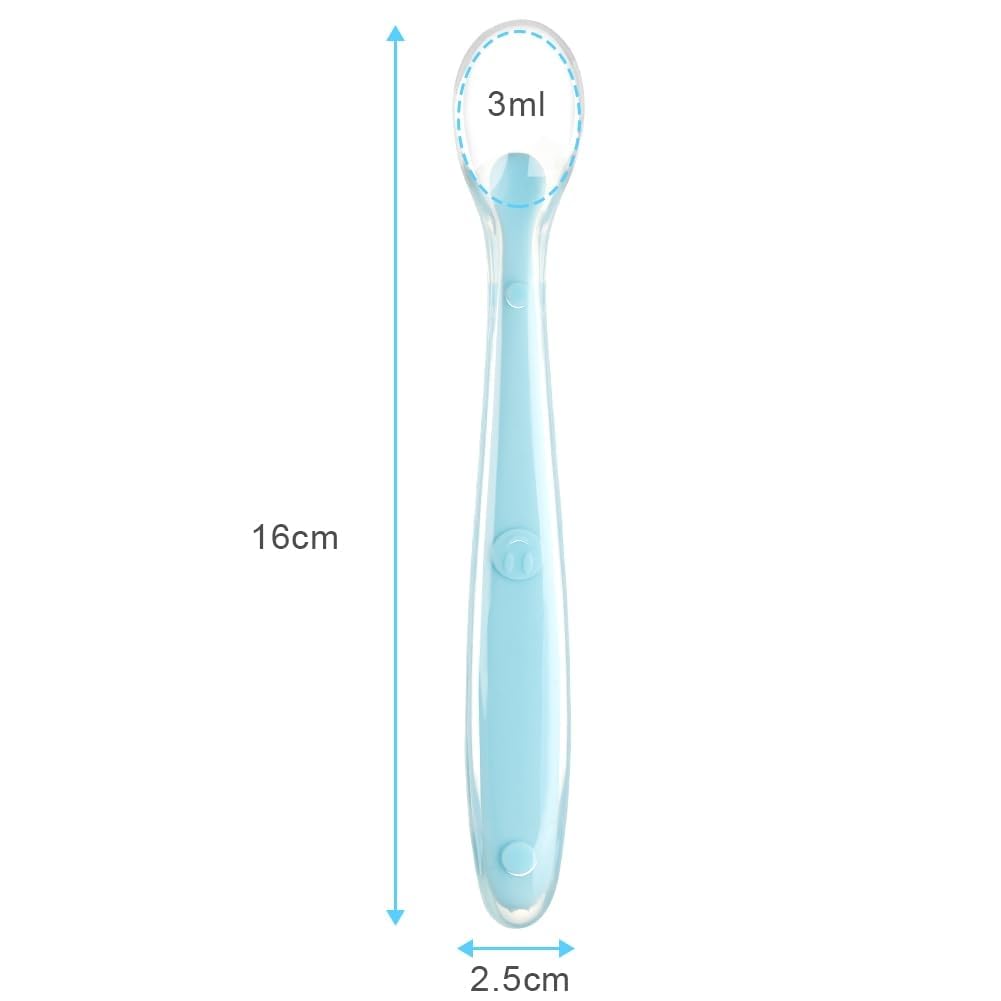 Cucchiaio Svezzamento Silicone Senza BPA 5 Pezzi Vicloon Lavabili in Lavastoviglie