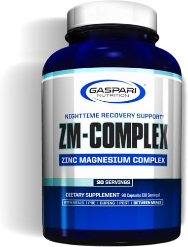 Gaspari Nutrition ZM-Complex: Nighttime Muscle Recovery and Healthy Sleep Support for Men and Women - Zinc, Magnesium, Vitamin B-6, 90 Capsules