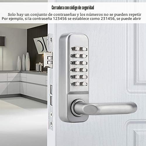 lyrlody Cerradura de Puerta Mecánica con Código, Impermeable, Sin Llave, para Casa, Oficina, Escuela