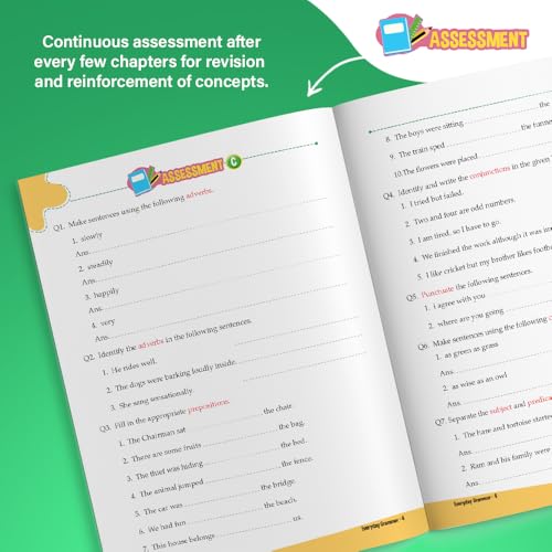 Image of Woodsnipe English Grammar and Writing Skills Book for Class 4, Age 9 to 10 Years| Practical Lessons, Multiple Type Questions to help Reading, Writing, Mastering Language Skills| Includes Answer Keys